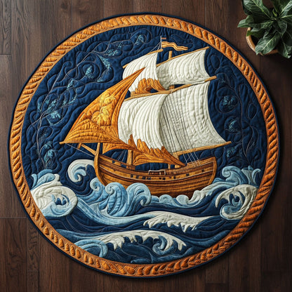 Coastal Horizon CM0505044CL Quilted Round Mat