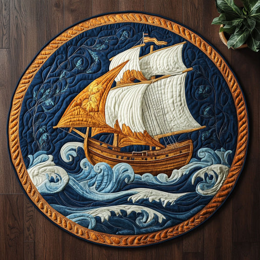 Coastal Horizon CM0505044CL Quilted Round Mat