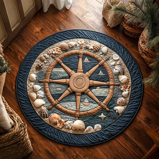 Sea Pattern CQ1505019CL Quilted Round Mat