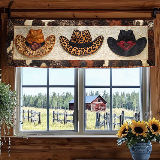 Plaid And Cowboy Hat WN1505049CL Quilted Valance