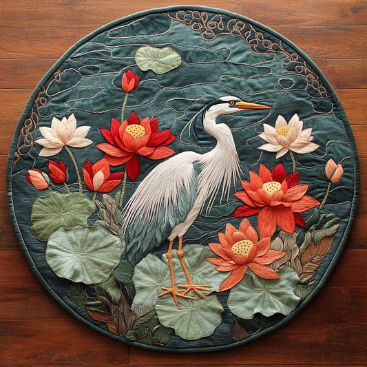 Heron Reflections WN2404015CL Quilted Round Mat