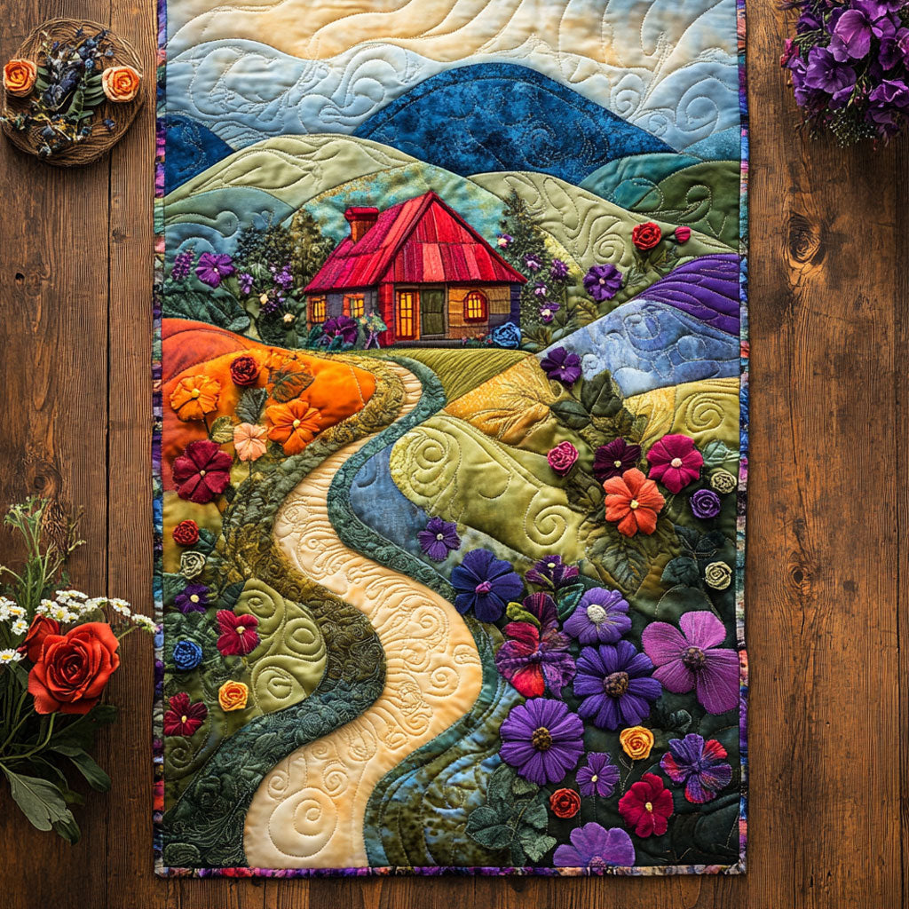 Breezy Flower Hill WN1507005CL Quilted Table Runner