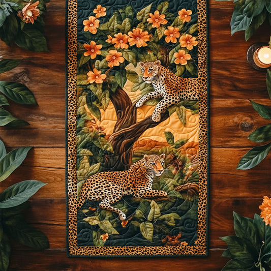 Floral Leopards WY1905037CL Quilted Table Runner