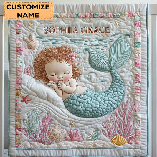 Little Mermaid WY2607012CL Personalized Baby Quilt