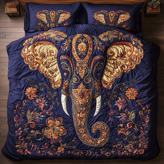 Mystic Flower Pattern Elephant WY1302101CL Duvet Cover Set