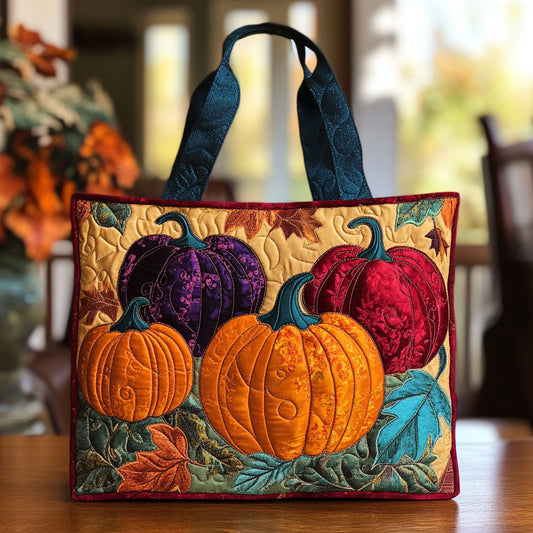 Pumpkin Glow CW3009025CL Quilted Tote Bag