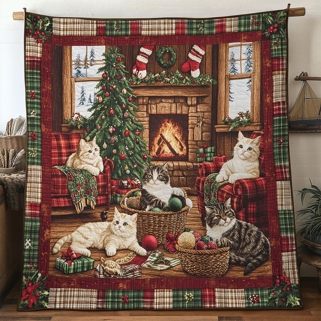 Merry Cabin Cat WN1211071CL Quilt