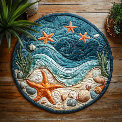 Seashells Beach CW2005289CL Quilted Round Mat