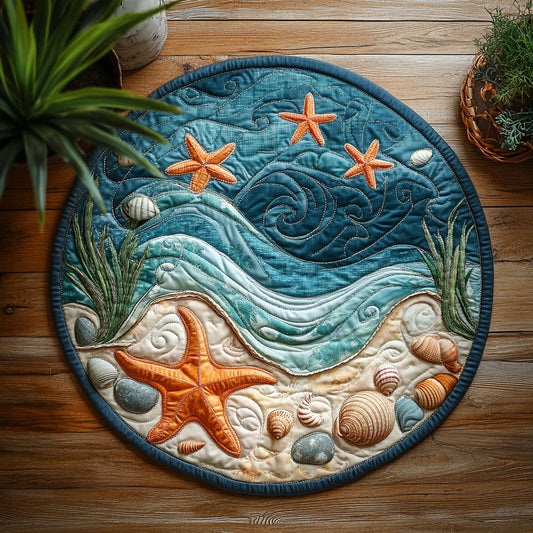 Seashells Beach CW2005289CL Quilted Round Mat
