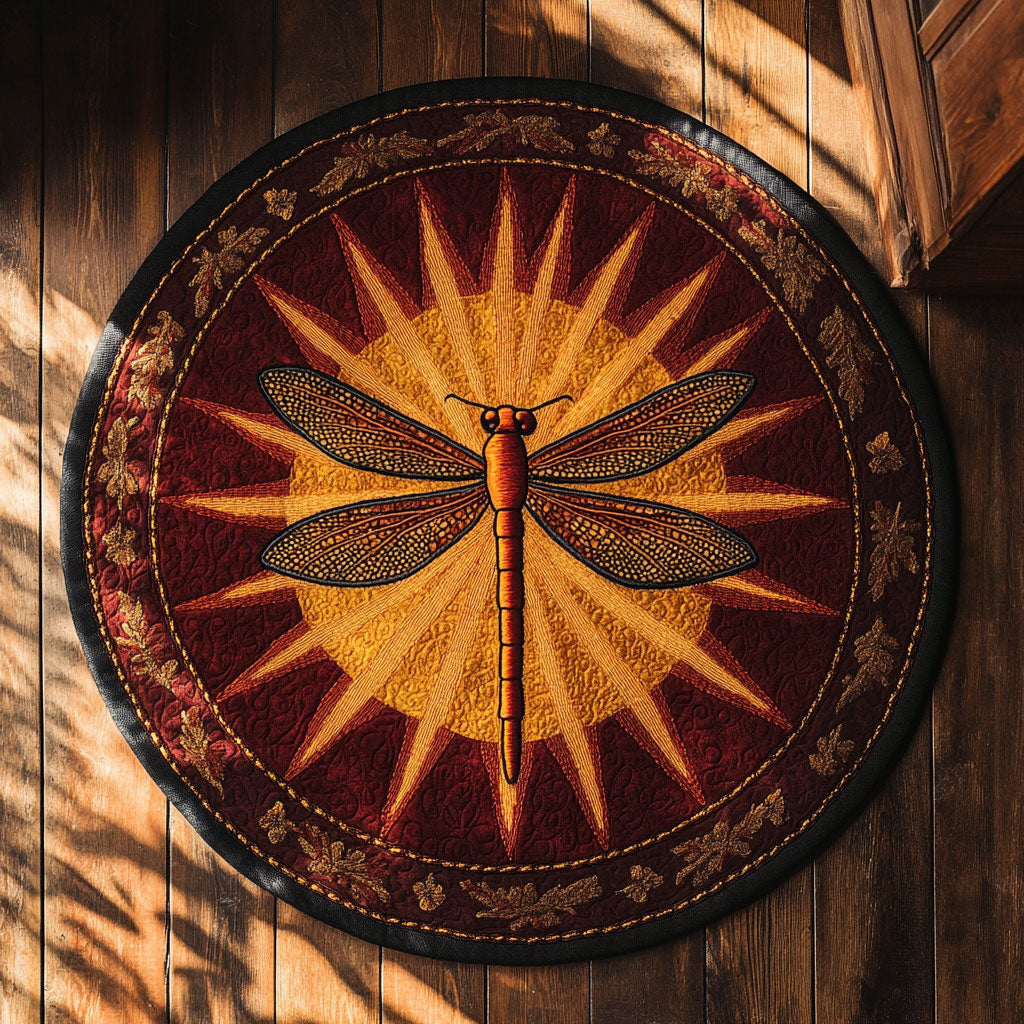 Meadow Bloom Dragonfly WN1408064CL Quilted Round Mat
