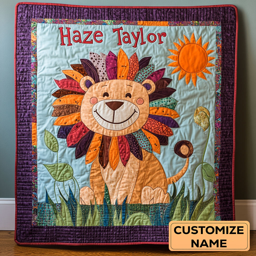 Lion Glow WN1807065CL Personalized Baby Quilt
