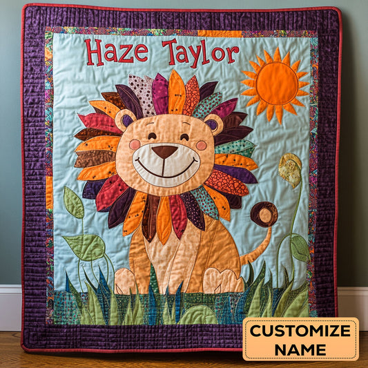 Lion Glow WN1807065CL Personalized Baby Quilt