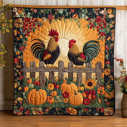 Fall Harvest Roosters WY2108044CL Quilt