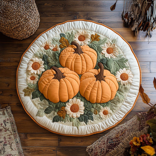 Daisy Pumpkin WY1906041CL Quilted Round Mat