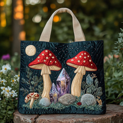 Mystic Mushroom Glow CW2409011CL Quilted Tote Bag