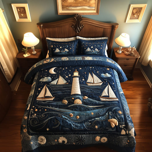 Sailboats Surounding Lighthouse DH0410011CL Duvet Cover Set