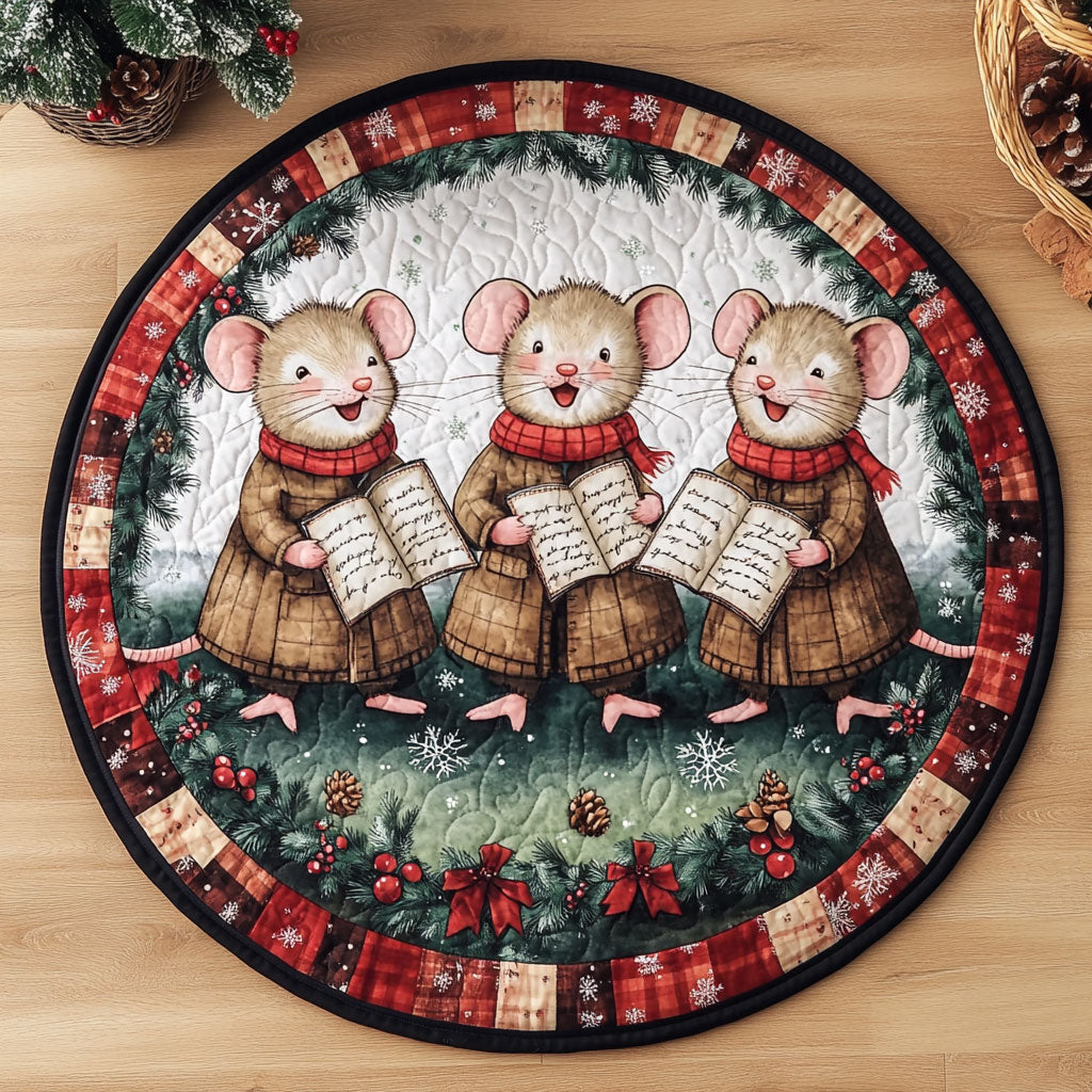 Happy Voices Mouse WN1311049CL Quilted Round Mat
