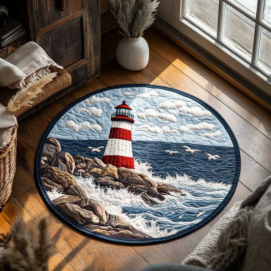 Seaside Lighthouse WN2403103CL Quilted Round Mat