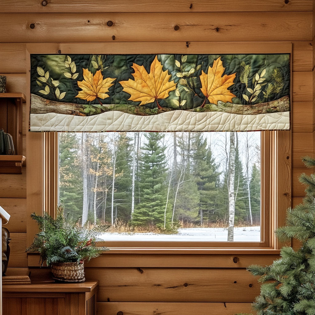 Autumn Maple Leave WP1403002CL Quilted Valance