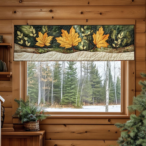 Autumn Maple Leave WP1403002CL Quilted Valance