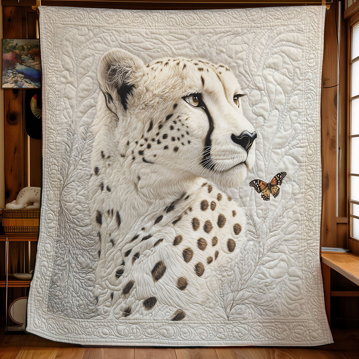 Beautiful White Cheetah WY1401025CL Quilt
