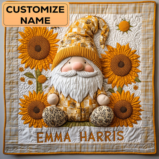 Sunny Gnome CW3007052CL Personalized Baby Quilt
