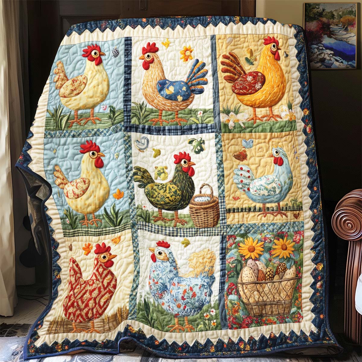 Chicken Harmony YR0301010CL Quilt