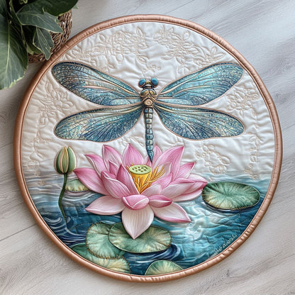 Dragonfly Lotus CW2406009CL Quilted Round Mat