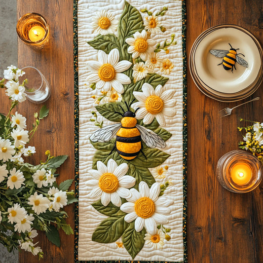 Bee Flower CW0406022CL Quilted Table Runner