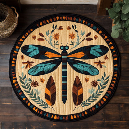 Tribal Dragonfly CW1107048CL Quilted Round Mat
