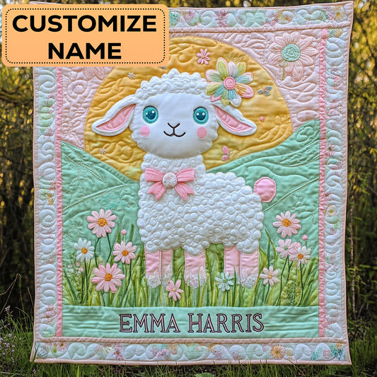 Lovely Lamb CW2207047CL Personalized Baby Quilt
