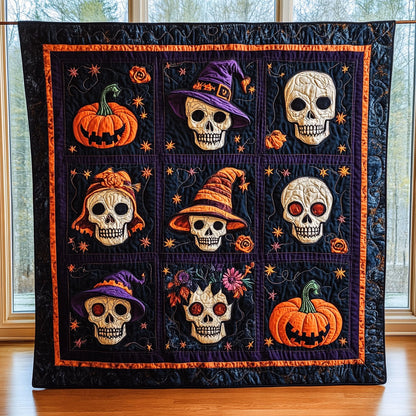 Pumpkin Skulls CP2608018CL Quilt