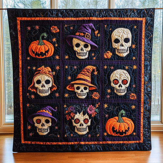 Pumpkin Skulls CP2608018CL Quilt