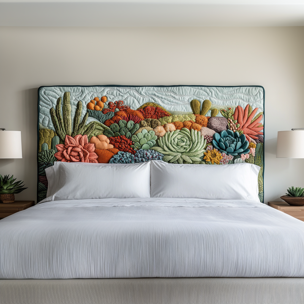 Blooming Cactus XR1612025CL Quilted Headboard Slipcover