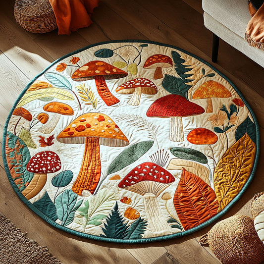 Mushroom Meadow WN0307121CL Quilted Round Mat