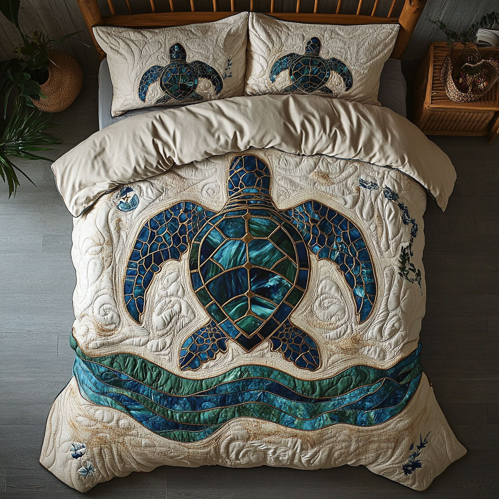 Majestic Blue Turtle WY2602029CL Duvet Cover Set