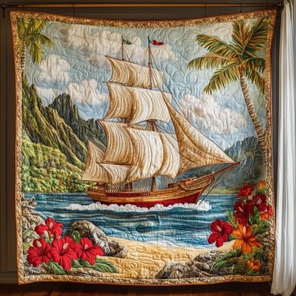 Sailboat In Beach WY1706043CL Quilt