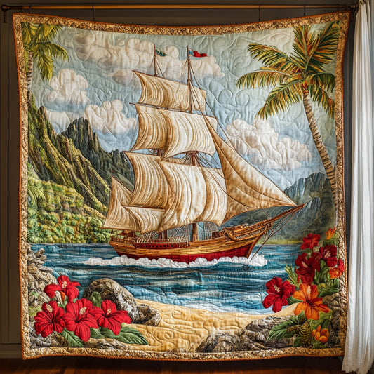 Sailboat In Beach WY1706043CL Quilt