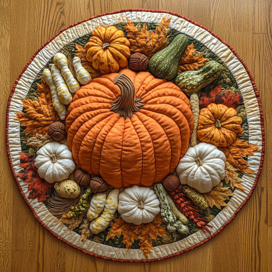 Autumn Gourd WY2108012CL Quilted Round Mat