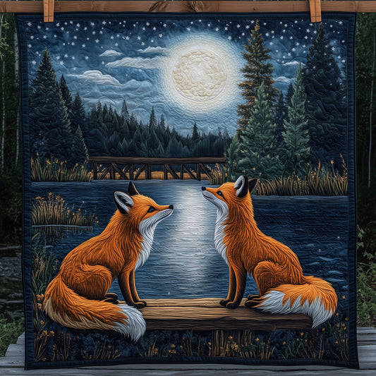 Foxes Standing On A Wooden Bridge LT2309011CL Quilt