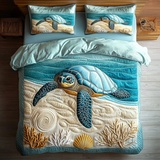 Seaside Serenity Turtle WY2006047CL Duvet Cover Set