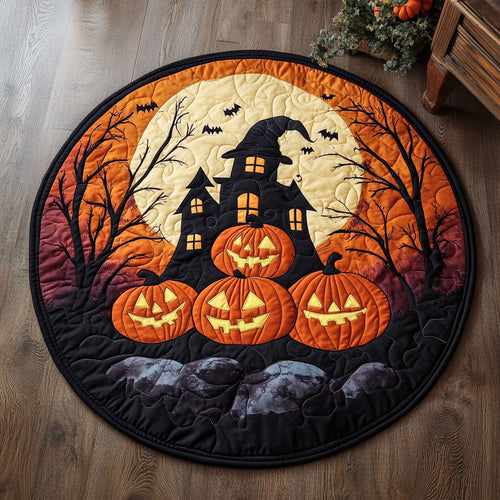 Crimson Pumpkin Night WN0608003CL Quilted Round Mat