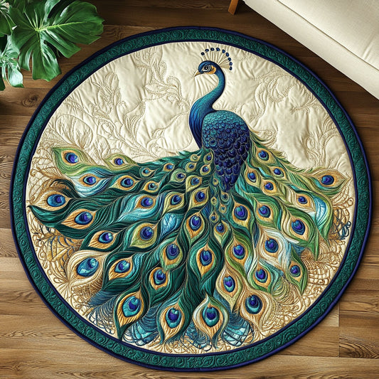 Charming Peacock WX0605006CL Quilted Round Mat