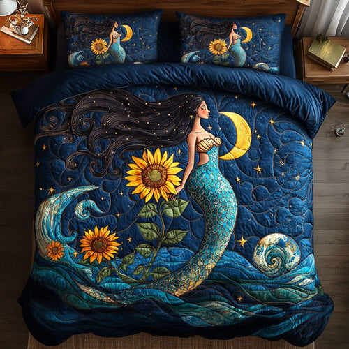 Mermaid And Sunflowers WY1208067CL Duvet Cover Set