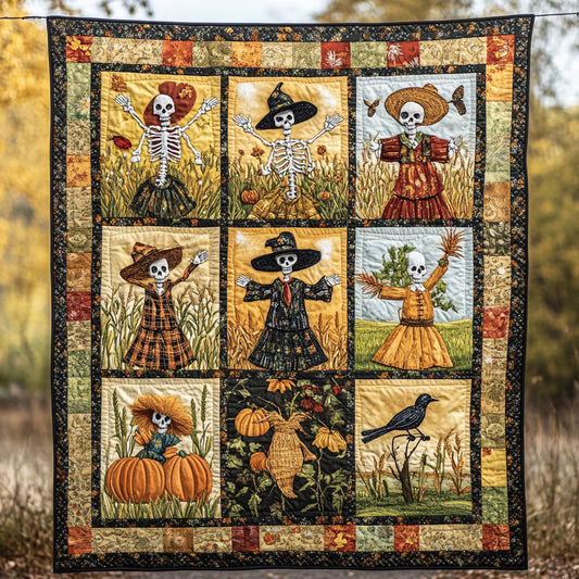 Spooky Skeleton Scarecrow WN2509070CL Quilt
