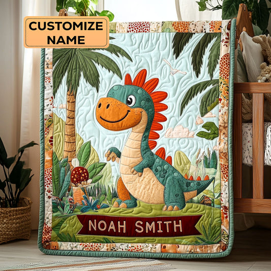 My Dino Wilds WY1807014CL Personalized Baby Quilt