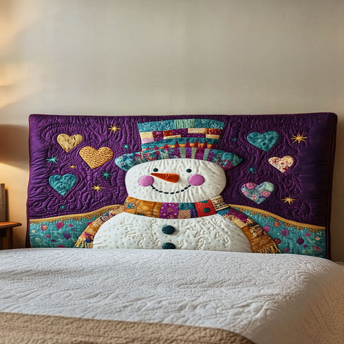 Patchwork Snowman WN3112035CL Quilted Headboard Slipcover