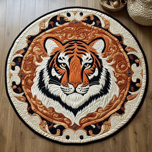 Tiger Portrait WY2805045CL Quilted Round Mat