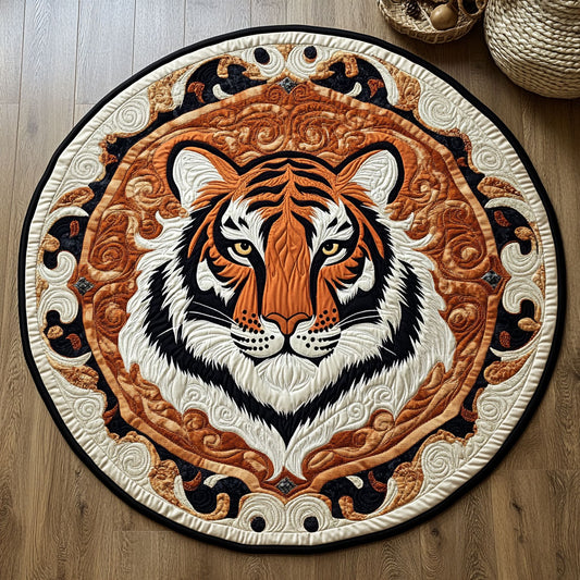 Tiger Portrait WY2805045CL Quilted Round Mat