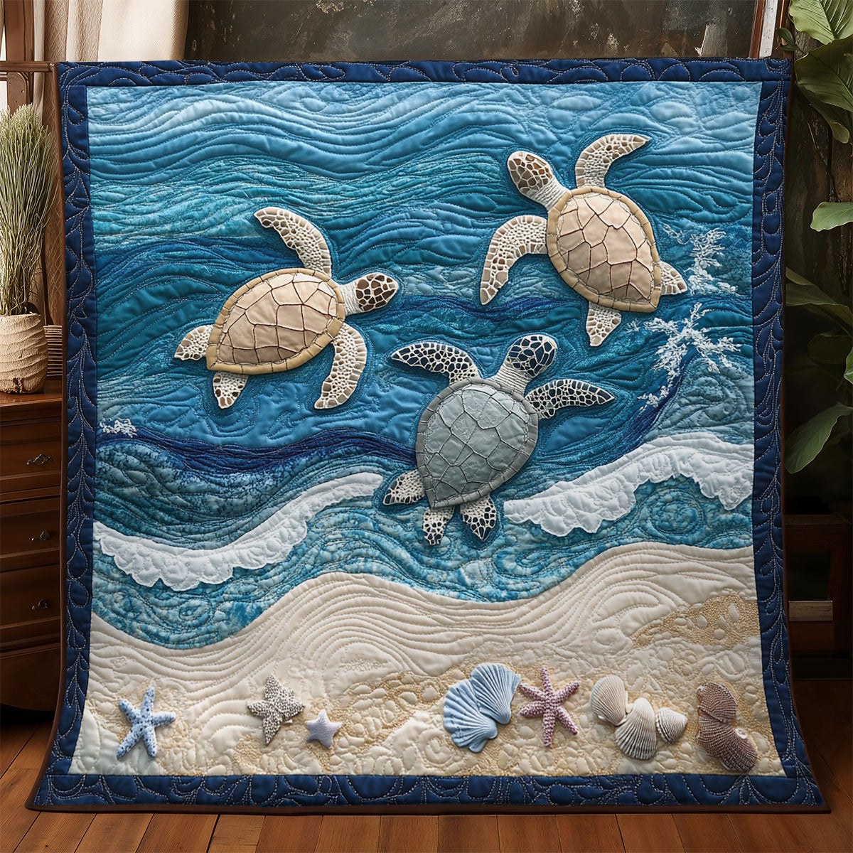 Beach Turtle WX0905048CL Quilt